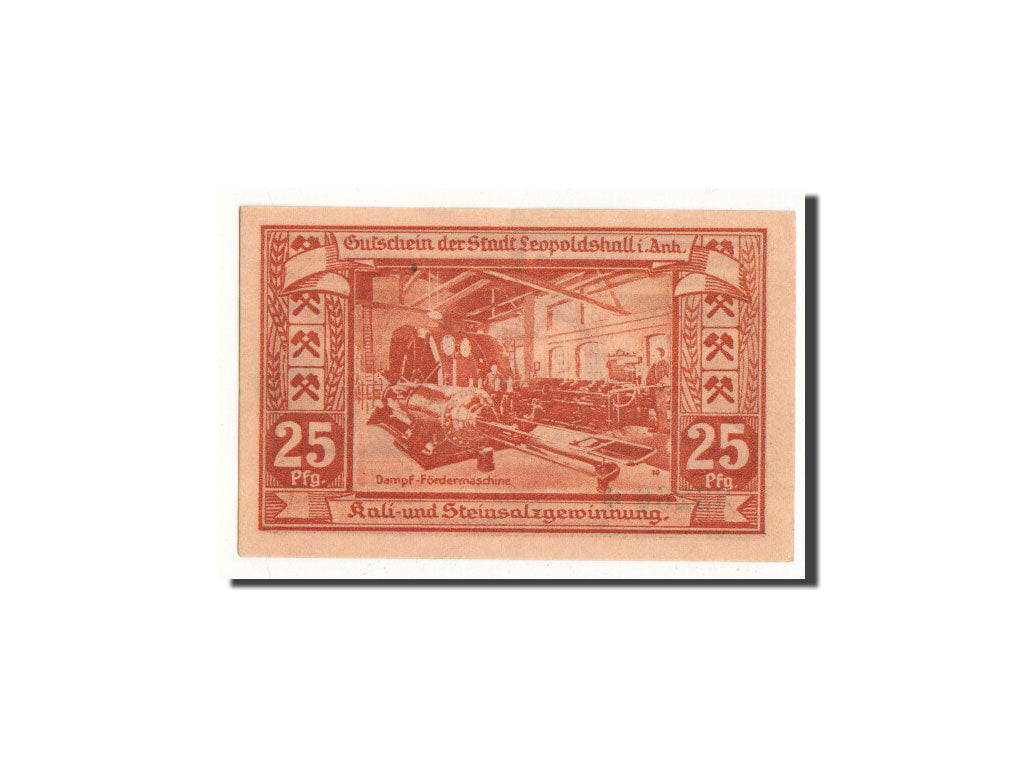 Biljet, Duitsland, Leopoldshall, 25 Pfennig, Usine, 1921, 1921-05-02, NIEUW