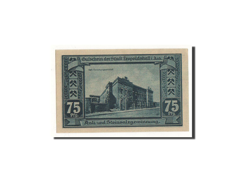Biljet, Duitsland, Leopoldshall, 75 Pfennig, Batiment, 1921, 1921-05-02, NIEUW