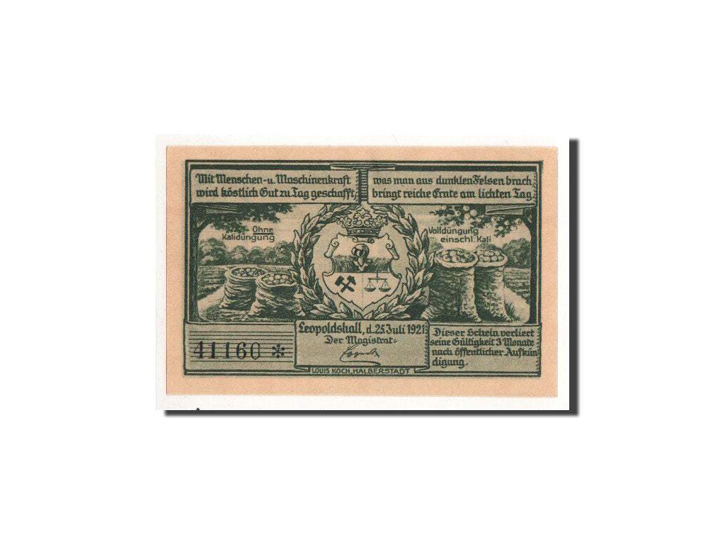 Billet, Allemagne, Leopoldshall, 50 Pfennig, Usine, 1921, 1921-05-02, NEUF