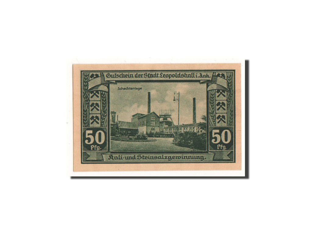 Billet, Allemagne, Leopoldshall, 50 Pfennig, Usine, 1921, 1921-05-02, NEUF