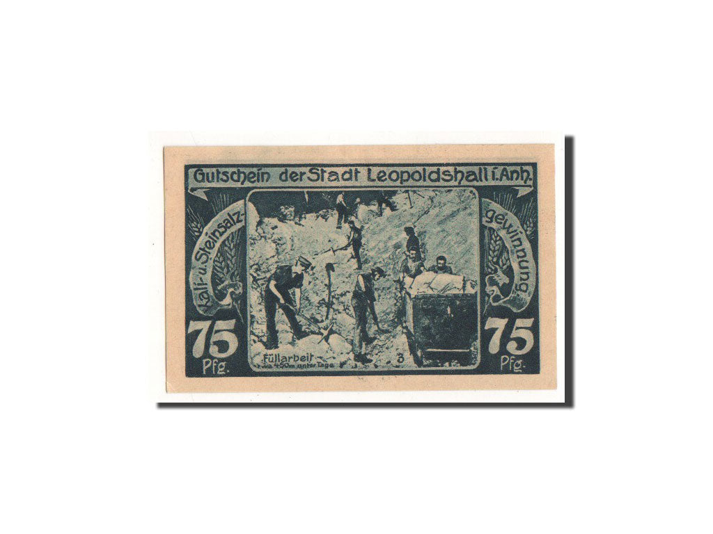 Billet, Allemagne, Leopoldshall, 75 Pfennig, Mineurs, 1921, 1921-05-02, NEUF