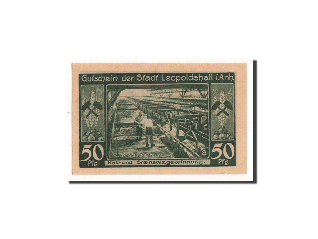 Biljet, Duitsland, Leopoldshall, 50 Pfennig, Mineurs, 1921, 1921-05-02, NIEUW
