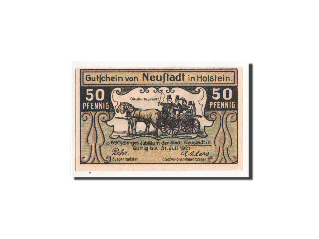 Banknote, Germany, Neustadt i. Holstein Stadt, 50 Pfennig, bateau, O.D, Undated