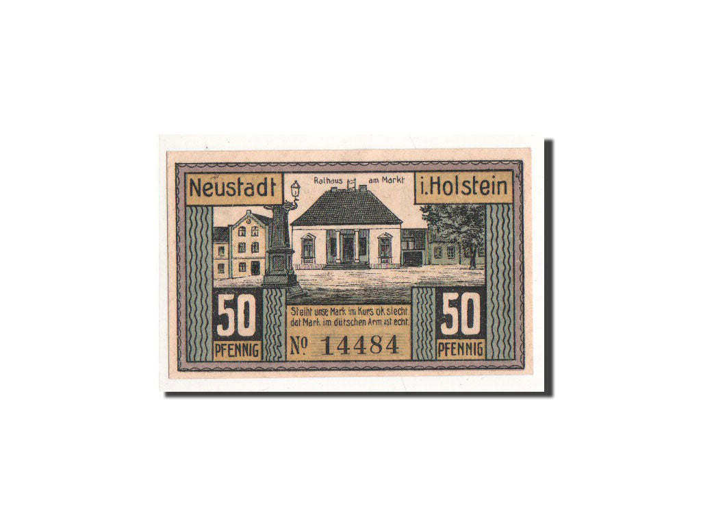 Banconote, Germania, Neustadt i. Holstein Stadt, 50 Pfennig, personnage, O.D