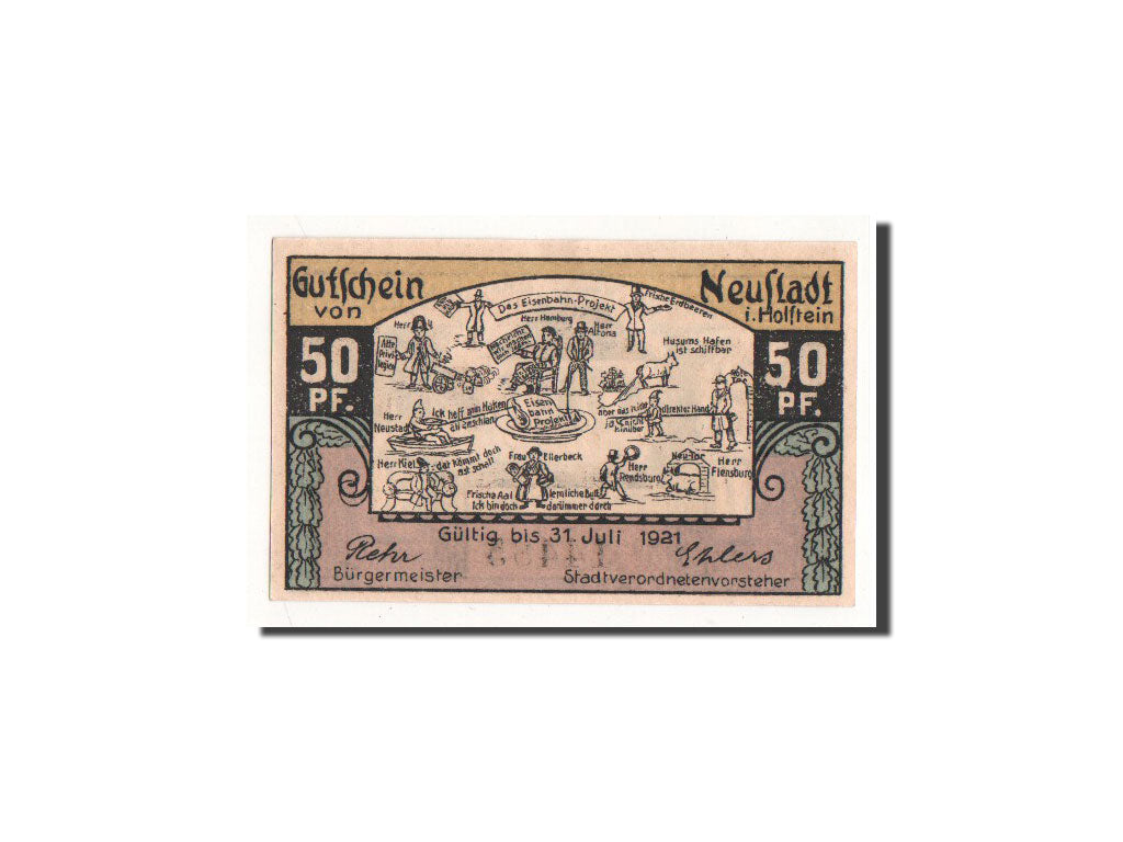 Banconote, Germania, Neustadt i. Holstein Stadt, 50 Pfennig, personnage, O.D