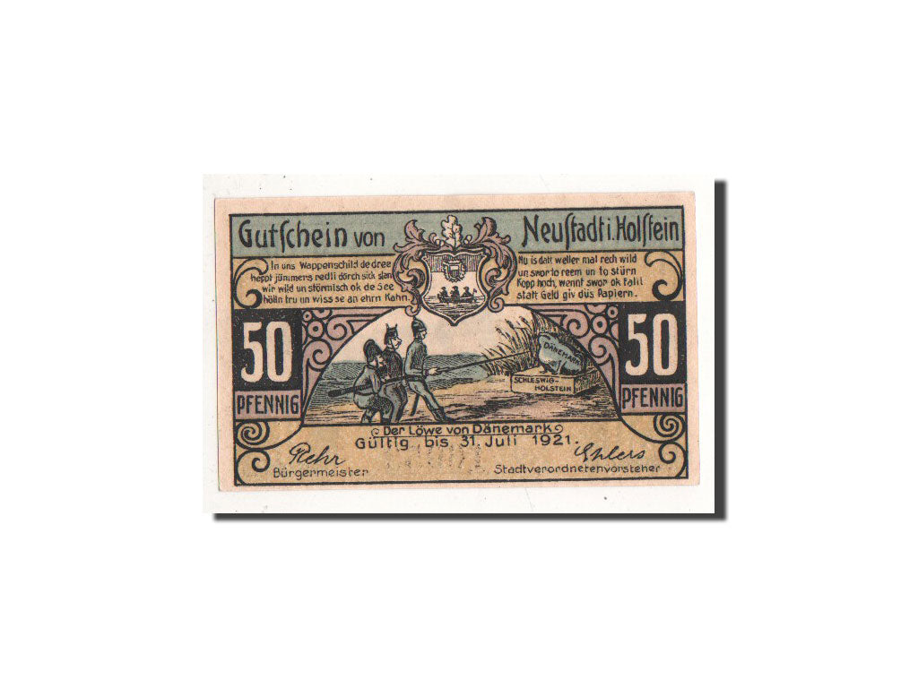 Banknote, Germany, Neustadt i. Holstein Stadt, 50 Pfennig, soldat, O.D, Undated