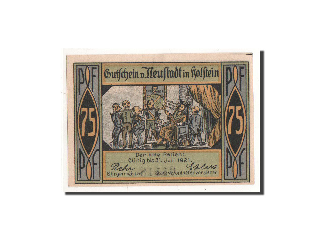 Banknote, Germany, Neustadt i. Holstein Stadt, 75 Pfennig, paysage, O.D