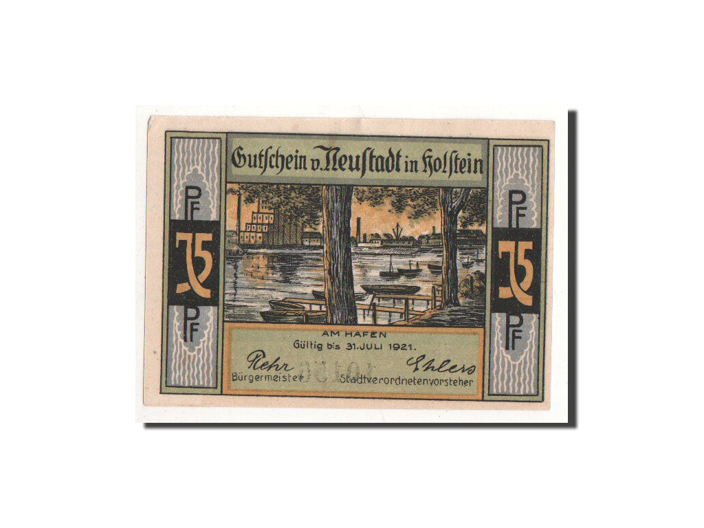 Banknote, Germany, Neustadt i. Holstein Stadt, 75 Pfennig, personnage, O.D
