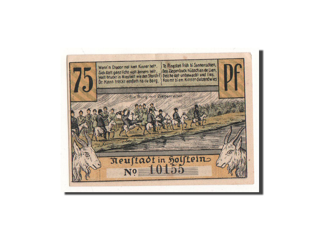 Banknote, Germany, Neustadt i. Holstein Stadt, 75 Pfennig, personnage, O.D