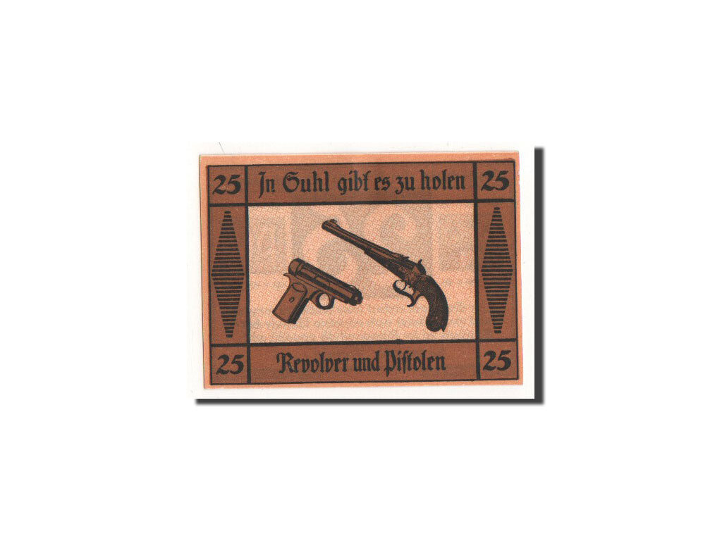 Banconote, Germania, Suhl, 25 Pfennig, revolver, O.D, Undated, FDS, Mehl:1303.1