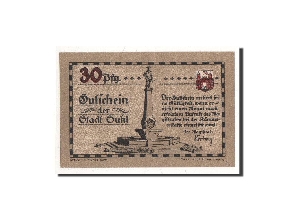 Banconote, Germania, Suhl, 30 Pfennig, soldat, O.D, Undated, FDS, Mehl:1303.2