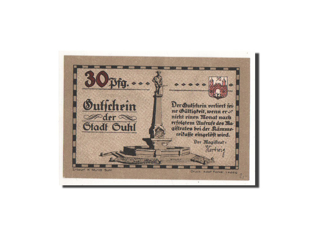 Banconote, Germania, Suhl, 30 Pfennig, soldat 1, O.D, Undated, FDS, Mehl:1303.2