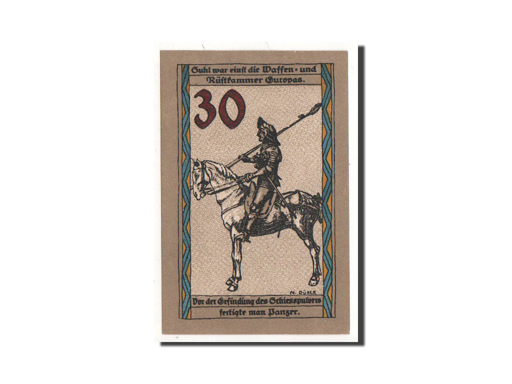 Banknote, Germany, Suhl, 30 Pfennig, cavalier, O.D, Undated, UNC(65-70)