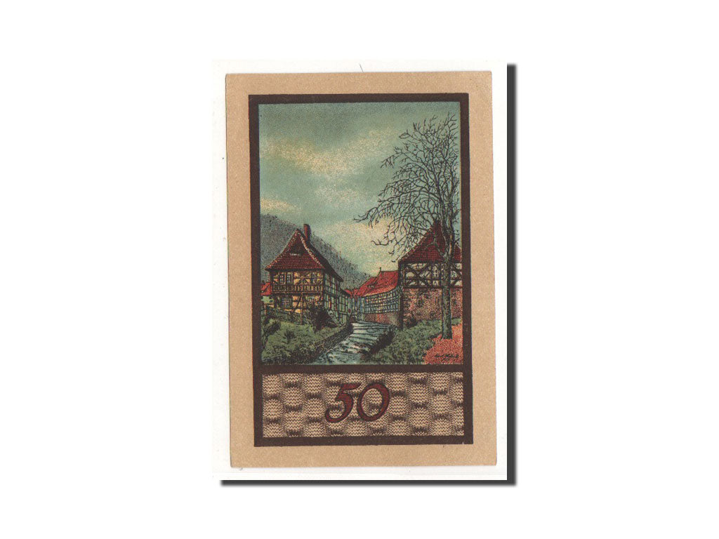 Banconote, Germania, Suhl, 50 Pfennig, paysage, O.D, Undated, FDS, Mehl:1303.3