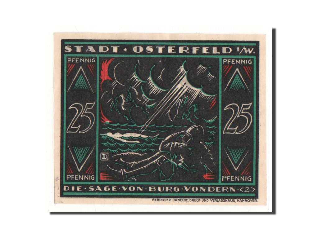 Banknote, Germany, Osterfeld, 25 Pfennig, personnage 2, 1921, 1921-12-15
