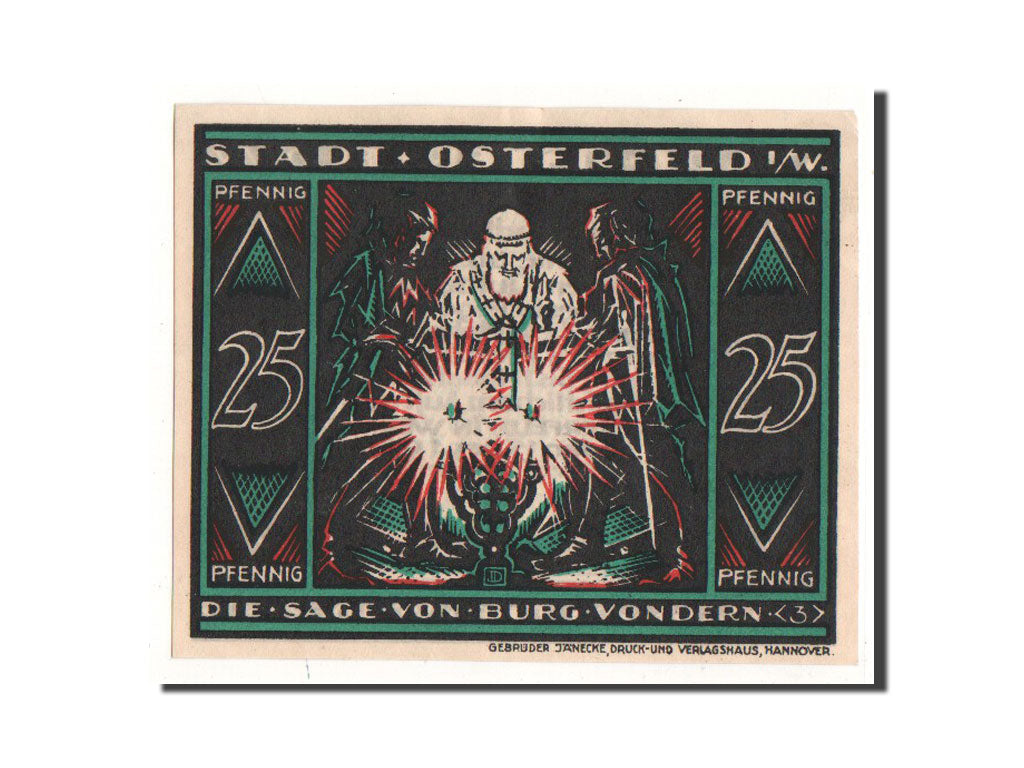 Billet, Allemagne, Osterfeld, 25 Pfennig, personnage 3, 1921, 1921-12-15, NEUF