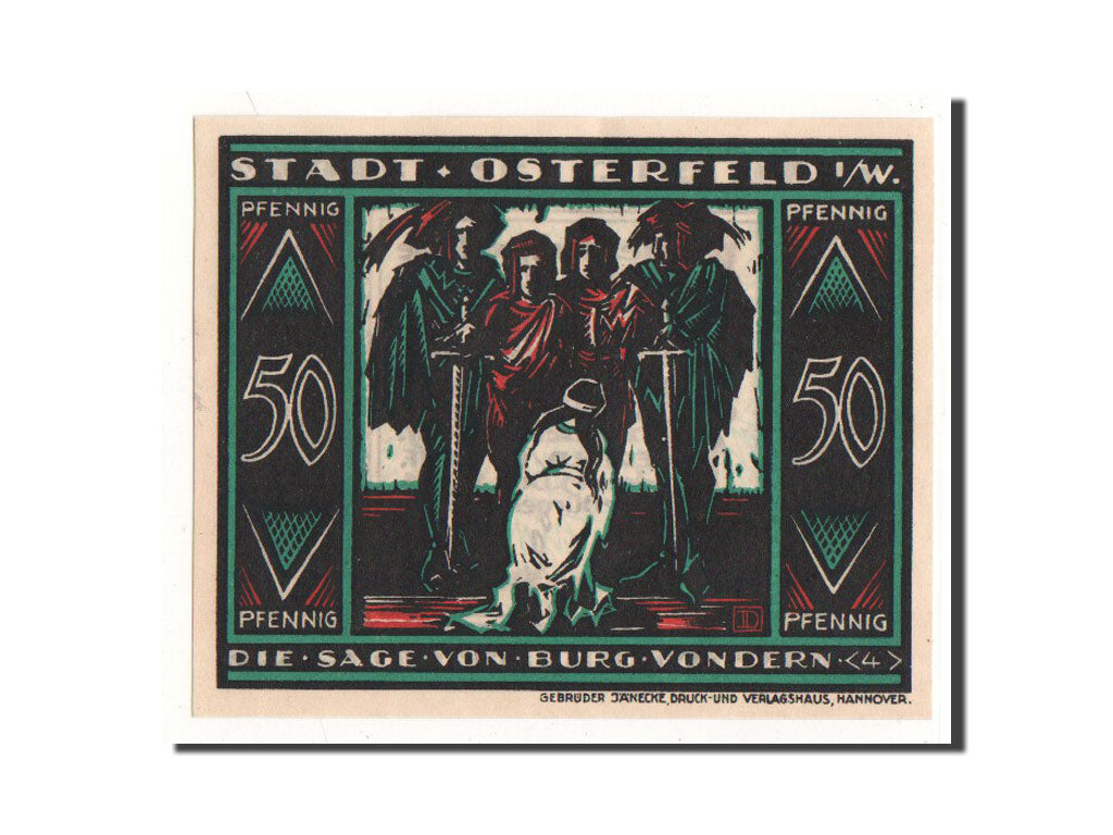 Billet, Allemagne, Osterfeld, 50 Pfennig, personnage 4, 1921, 1921-12-15, NEUF
