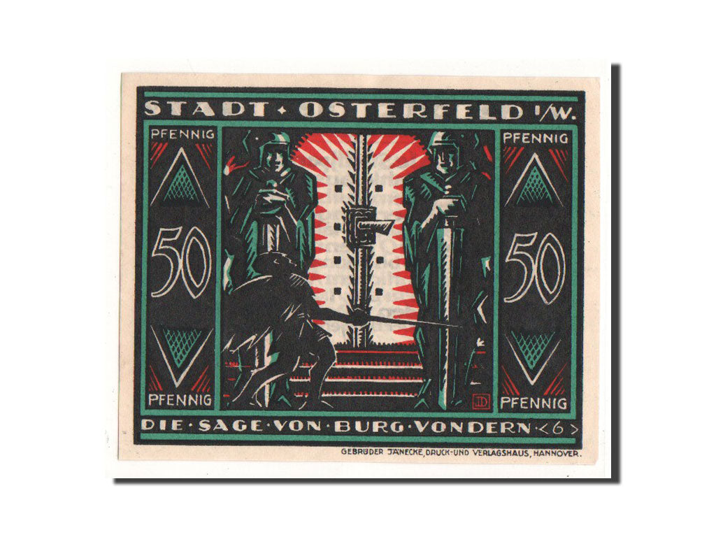 Billet, Allemagne, Osterfeld, 50 Pfennig, personnage 6, 1921, 1921-12-15, NEUF