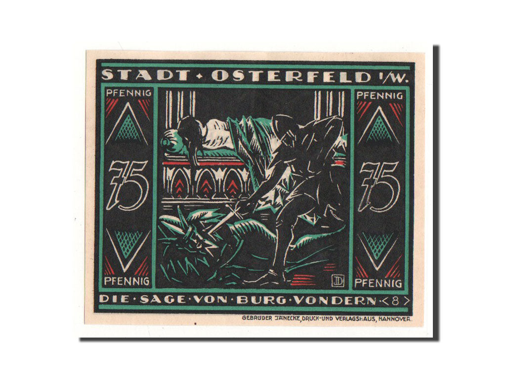 Biljet, Duitsland, Osterfeld, 75 Pfennig, personnage 8, 1921, 1921-12-15, NIEUW