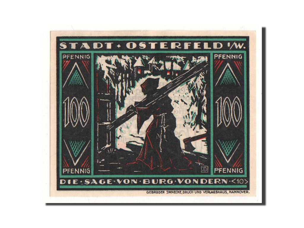 Biljet, Duitsland, Osterfeld, 100 Pfennig, personnage, 1921, 1921-12-15, NIEUW