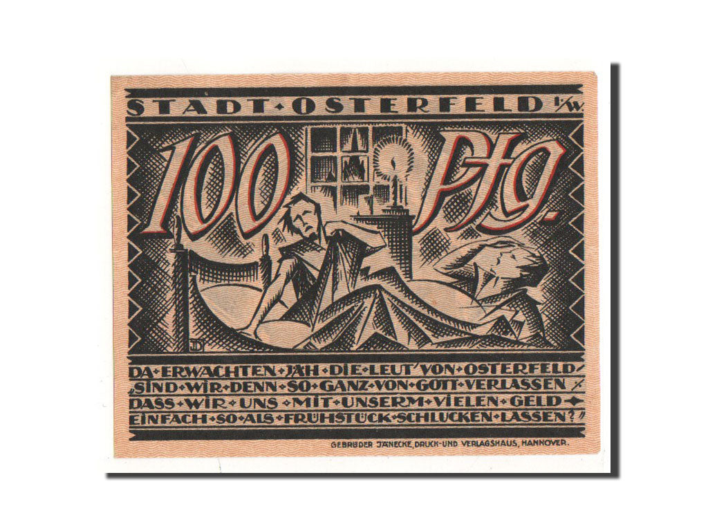 Biljet, Duitsland, Osterfeld, 100 Pfennig, personnage, 1921, 1921-12-15, NIEUW