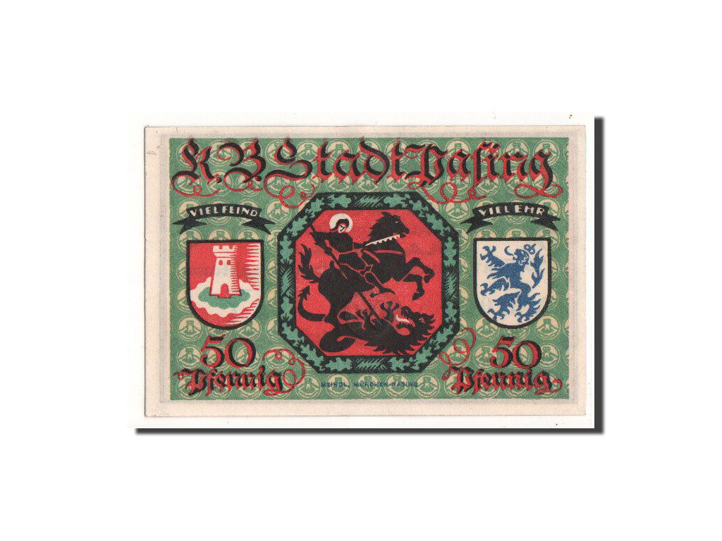Biljet, Duitsland, Pasing Stadt, 50 Pfennig, chevalier, 1918, 1918-09-01, NIEUW