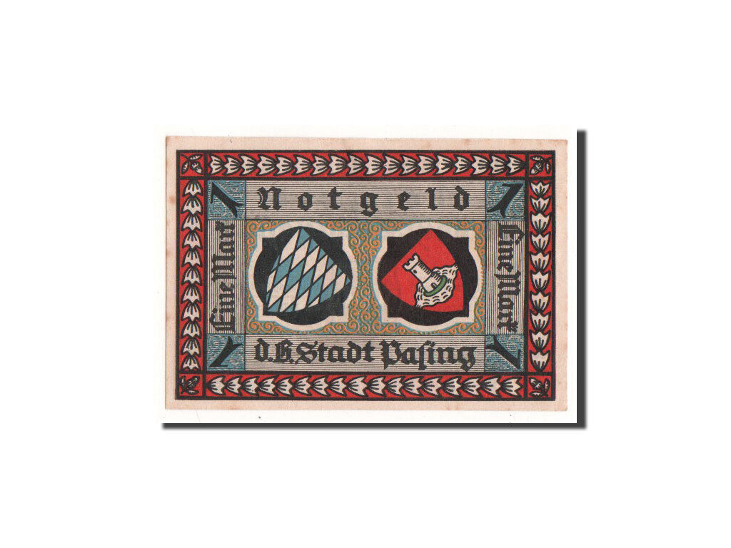 Banknote, Germany, Pasing Stadt, 1 Mark, Ecusson, 1918, 1918-09-01, UNC(65-70)