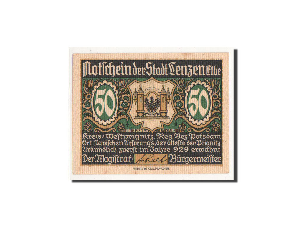 Banknote, Germany, Lenzen a.d. Elbe, 50 Pfennig, vache, O.D, Undated