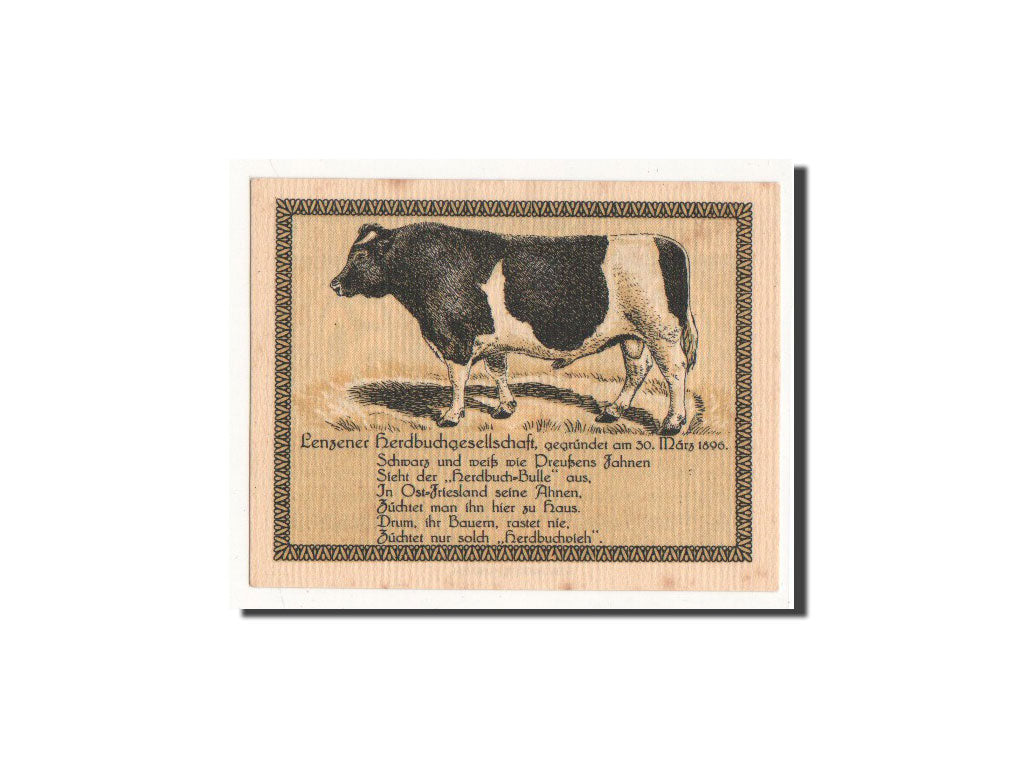 Banknote, Germany, Lenzen a.d. Elbe, 50 Pfennig, vache, O.D, Undated
