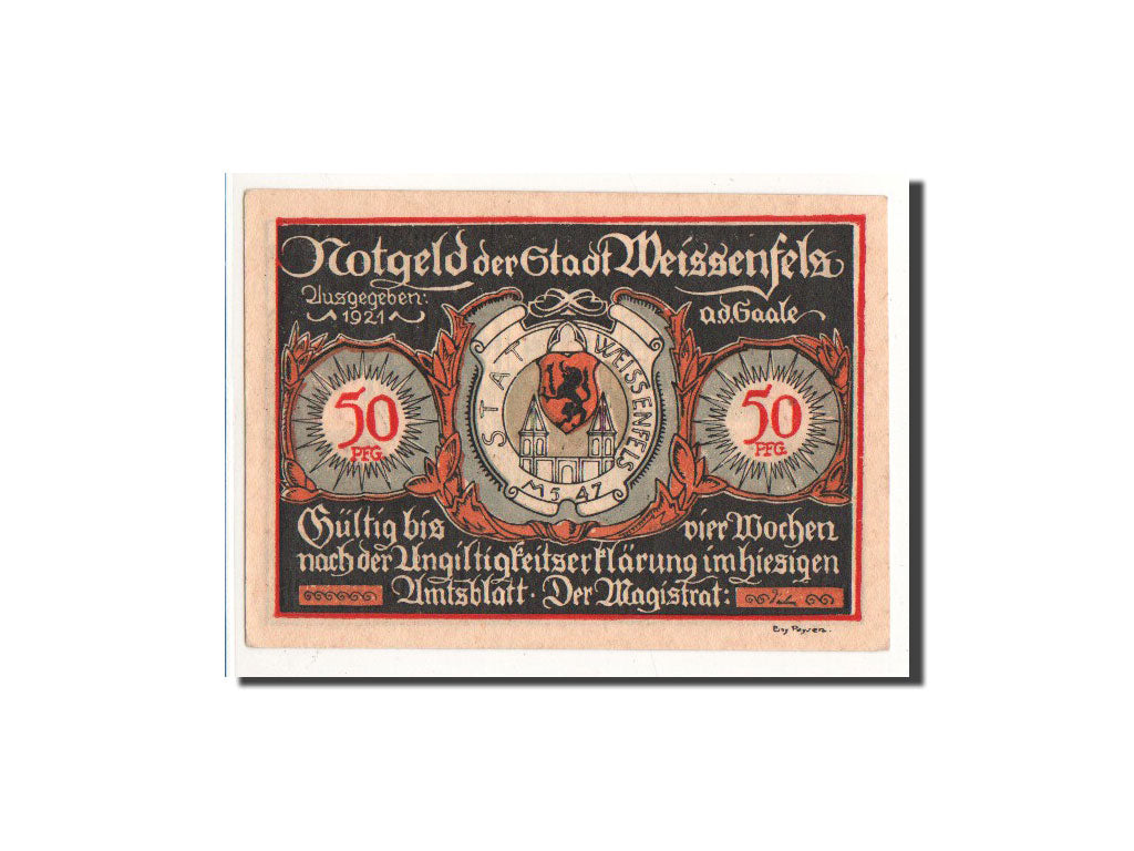 Banconote, Germania, Weissenfels, 50 Pfennig, Usine 1, 1921, Undated, FDS
