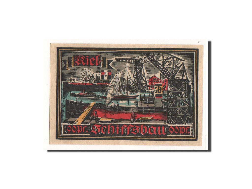 Banconote, Germania, Kiel, 90 Pfennig, bateau 1, 1921, 1921-09-10, FDS