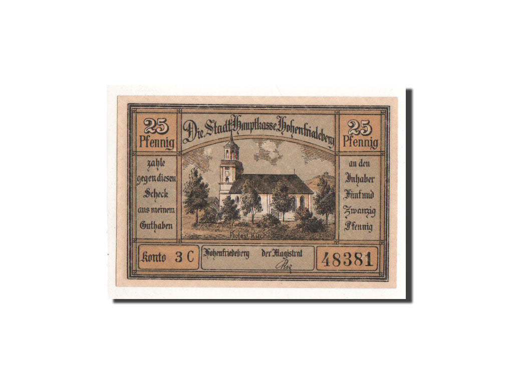 Banknote, Germany, Hohenfriedeberg, 25 Pfennig, paysage 1, O.D, Undated