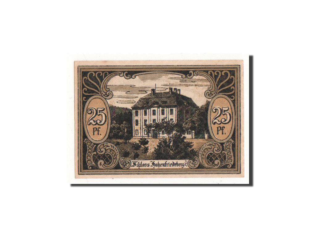 Biljet, Duitsland, Hohenfriedeberg, 25 Pfennig, manoir, O.D, Undated, NIEUW