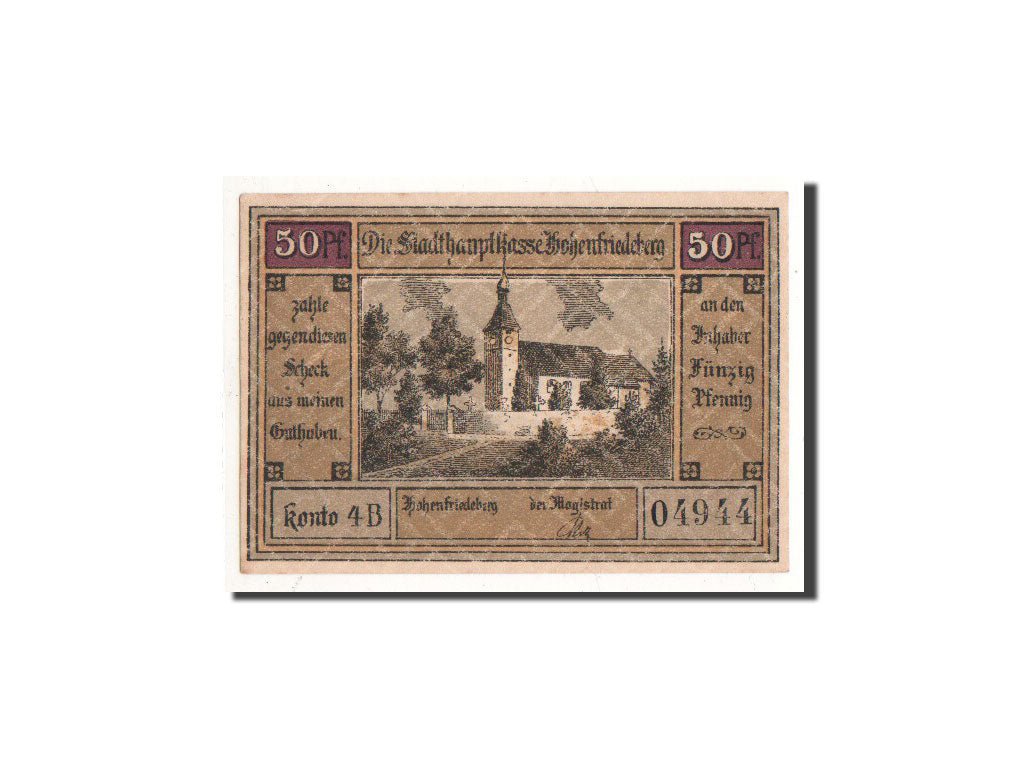 Banconote, Germania, Hohenfriedeberg, 50 Pfennig, bataille 1, O.D, Undated, FDS