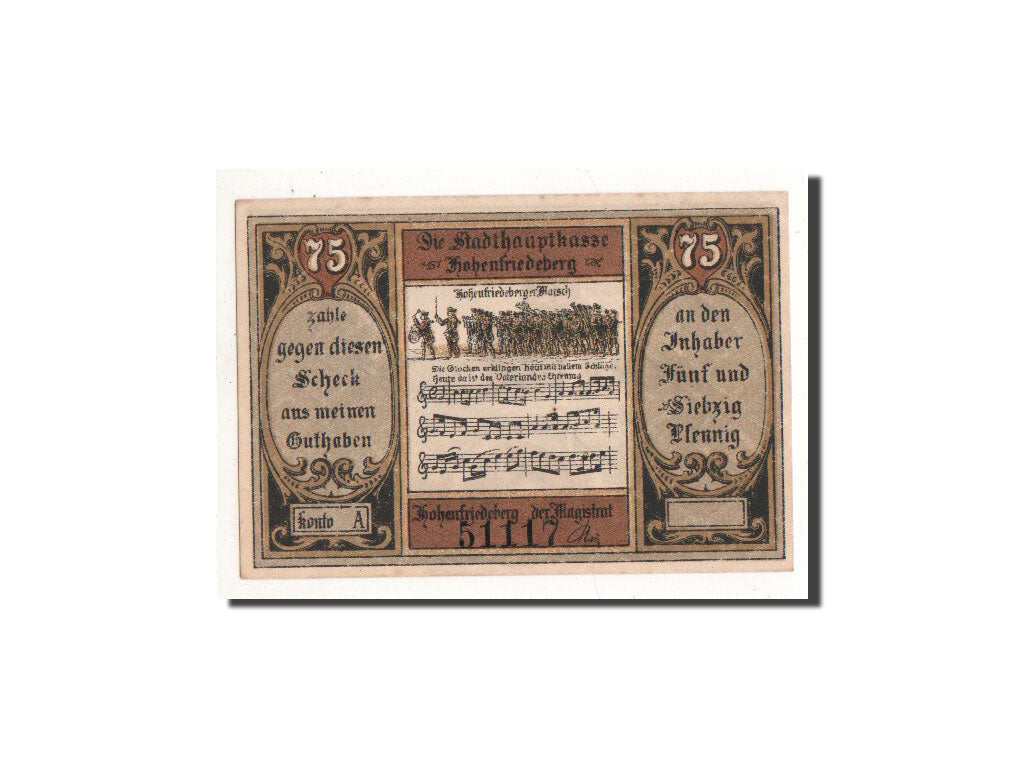 Billet, Allemagne, Hohenfriedeberg, 75 Pfennig, Monument, O.D, Undated, NEUF