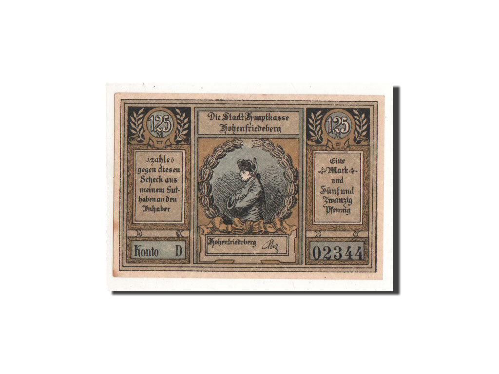 Billet, Allemagne, Hohenfriedeberg, 1.25 Mark, paysage, O.D, Undated, NEUF