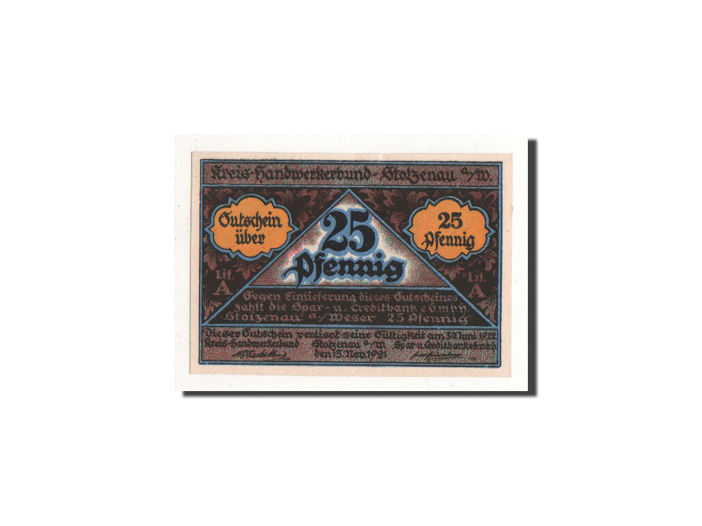 Biljet, Duitsland, Stolzenau a.d Weser, 25 Pfennig, personnage, 1921