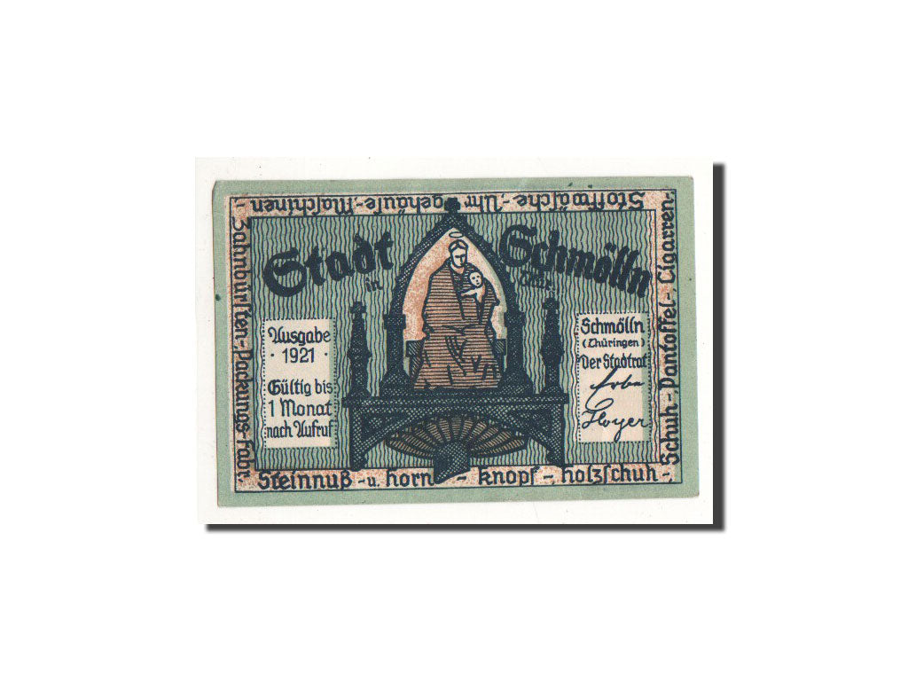 Billet, Allemagne, Schmolln, 50 Pfennig, personnage, 1921, Undated, NEUF