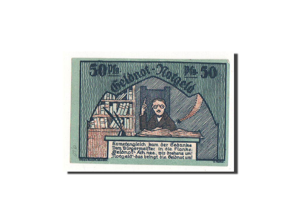 Billet, Allemagne, Schmolln, 50 Pfennig, personnage, 1921, Undated, NEUF