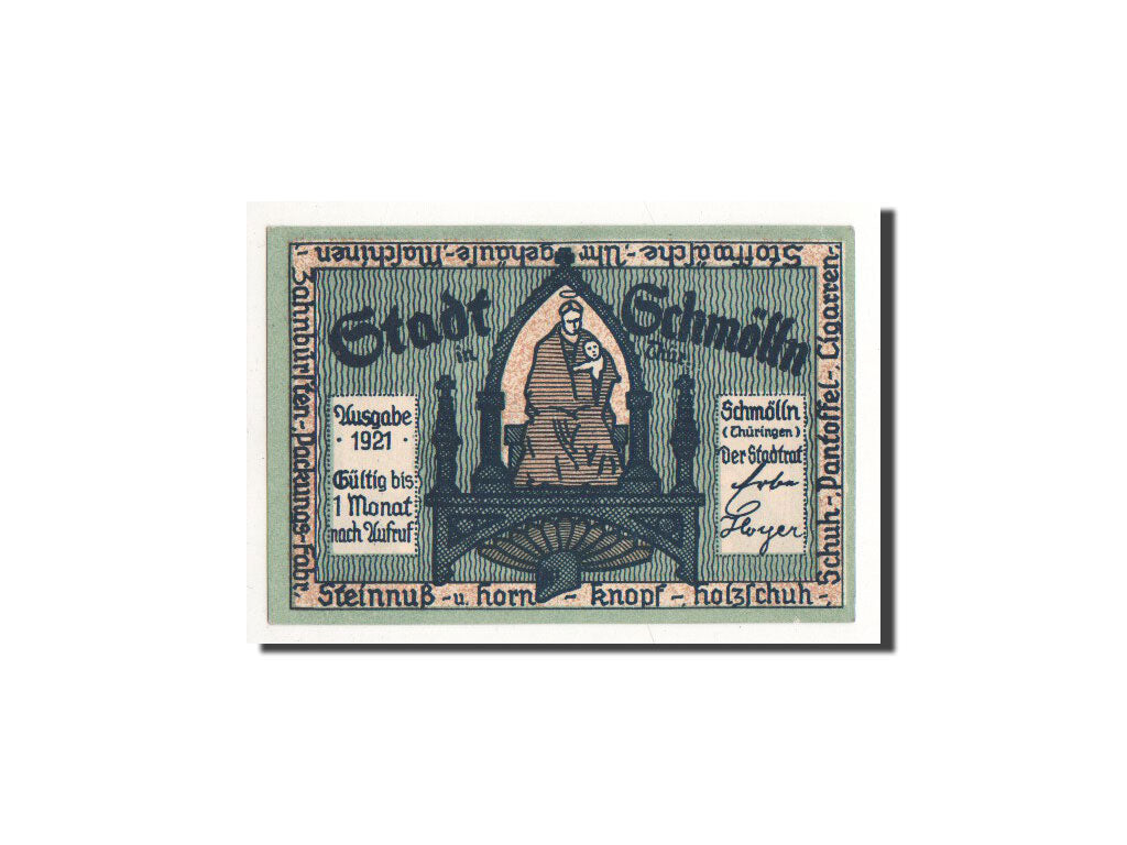 Billet, Allemagne, Schmolln, 50 Pfennig, personnage 1, 1921, Undated, NEUF
