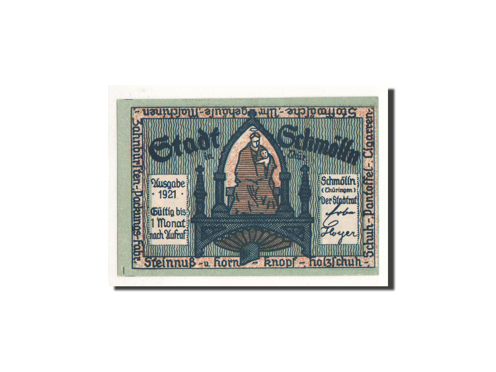 Banconote, Germania, Schmolln, 50 Pfennig, personnage 3, 1921, Undated, FDS