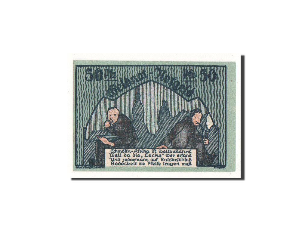 Banconote, Germania, Schmolln, 50 Pfennig, personnage 3, 1921, Undated, FDS