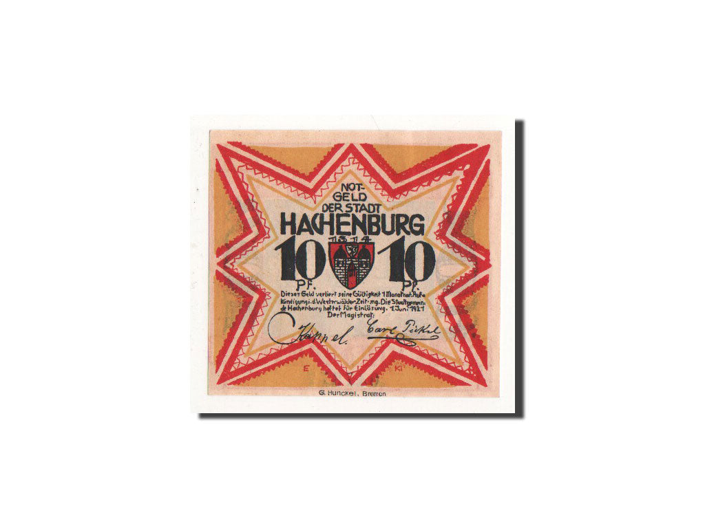 Banknote, Germany, Hachenburg, 10 Pfennig, ville 1, 1921, 1921-06-01