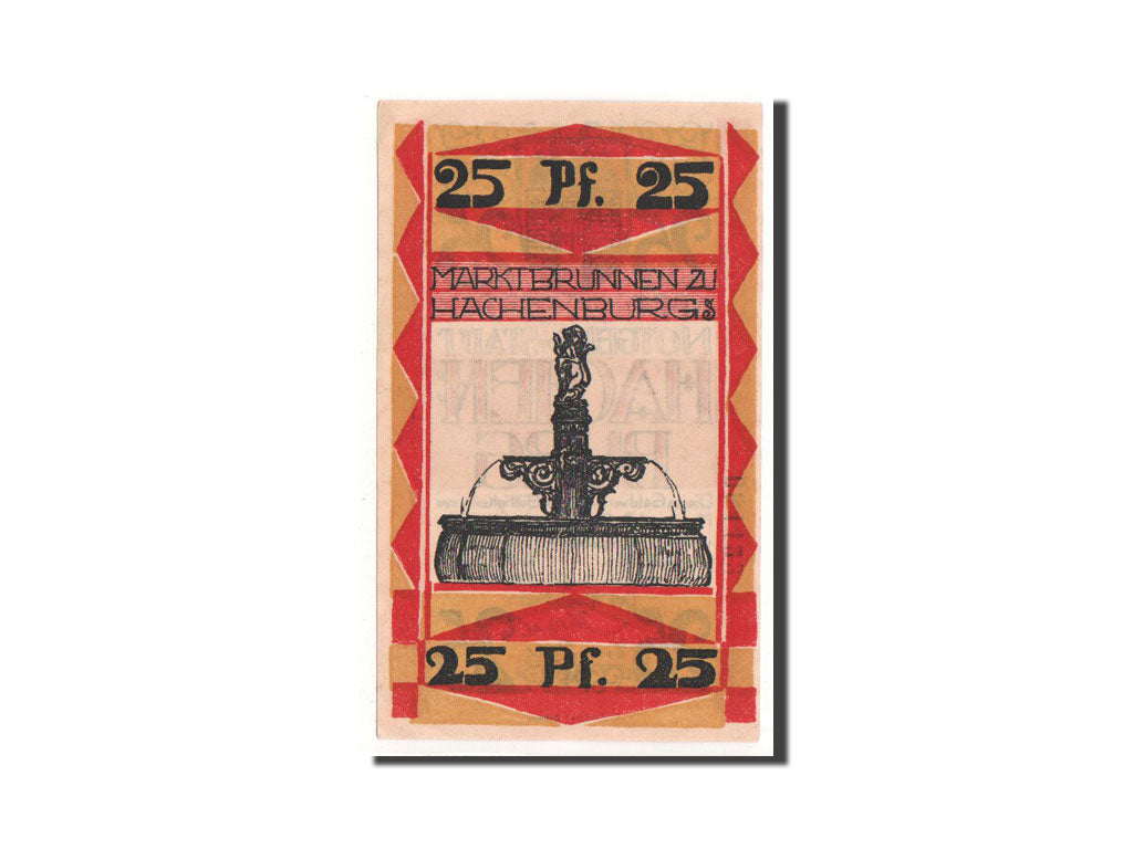 Biljet, Duitsland, Hachenburg, 25 Pfennig, fontaine, 1921, 1921-06-01, NIEUW