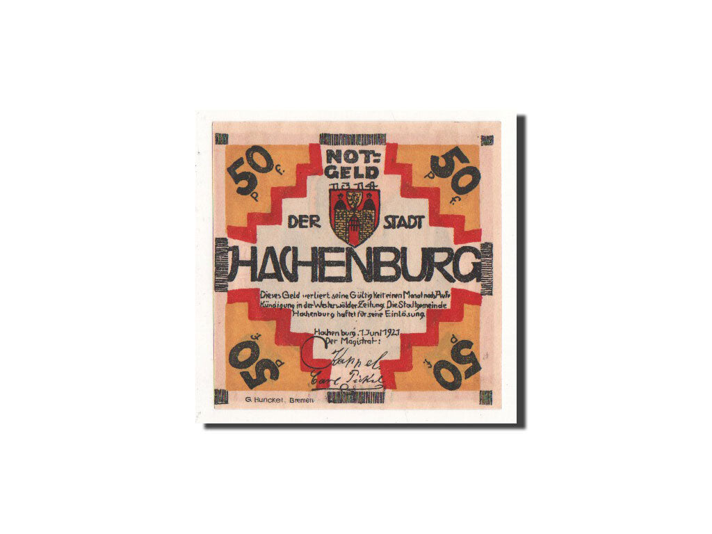 Banconote, Germania, Hachenburg, 50 Pfennig, ruelle, 1921, 1921-06-01, FDS