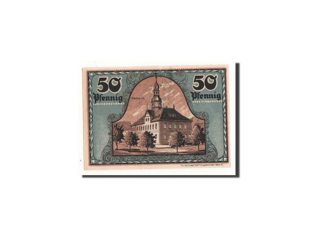 Banconote, Germania, Ronneburg, 50 Pfennig, Batiment, 1921, 1921-05-01, FDS