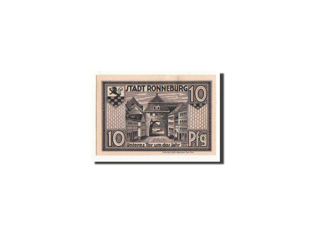 Banconote, Germania, Ronneburg, 10 Pfennig, Ville, 1921, 1921-05-01, FDS