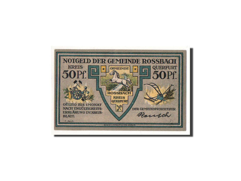 Banconote, Germania, Rossbach, 50 Pfennig, Maison, 1921, Undated, FDS, Mehl:1135