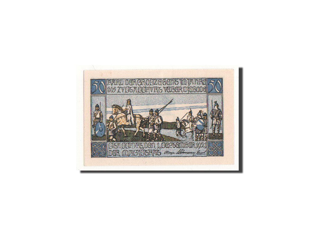 Biljet, Duitsland, Strassfurt, 50 Pfennig, soldat, 1921, 1921-09-01, NIEUW
