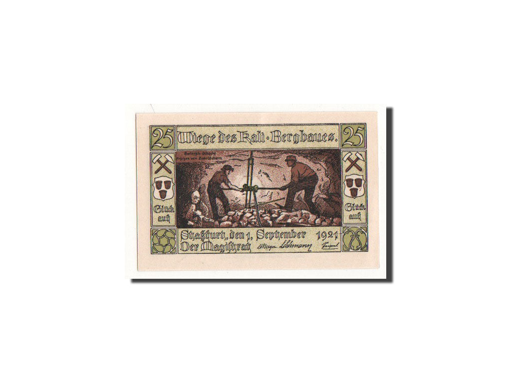 Biljet, Duitsland, Strassfurt, 25 Pfennig, personnage, 1921, 1921-09-01, NIEUW